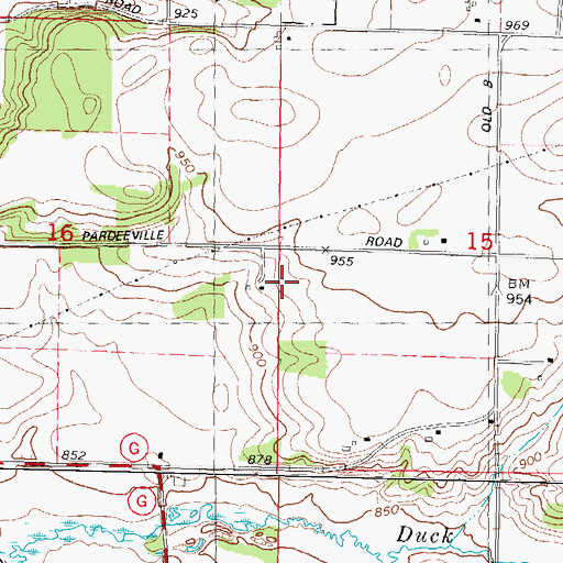 Topographic Map of Town of Springvale, WI