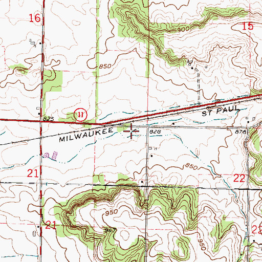Topographic Map of Town of Spring Valley, WI