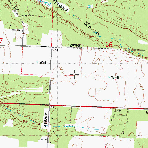 Topographic Map of Town of Springville, WI