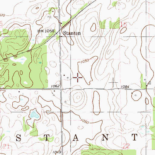 Topographic Map of Town of Stanton, WI