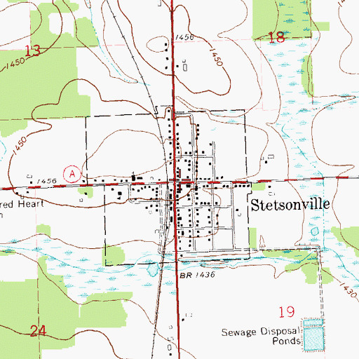 Topographic Map of Village of Stetsonville, WI