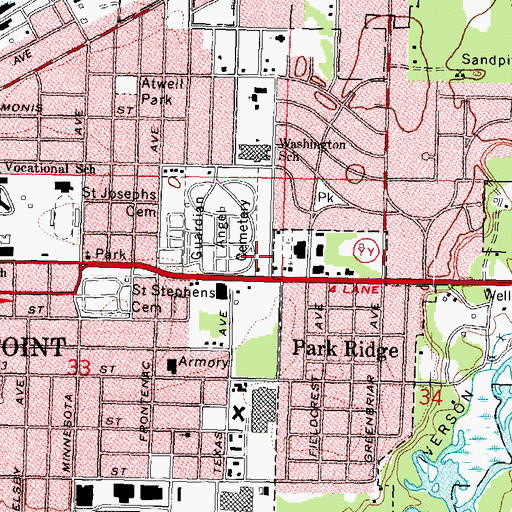 Topographic Map of City of Stevens Point, WI