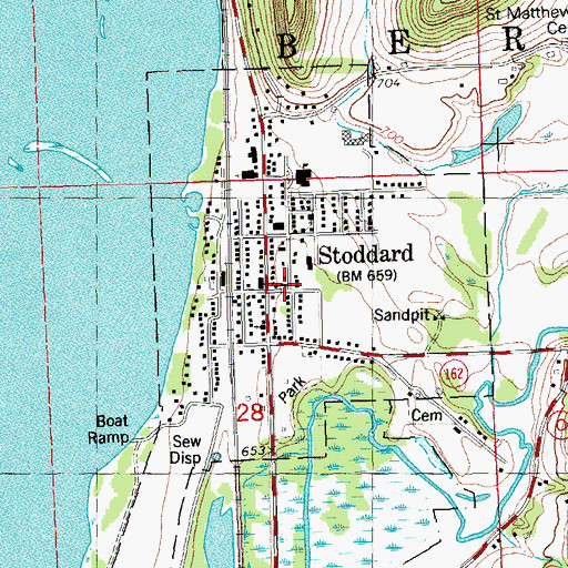 Topographic Map of Village of Stoddard, WI