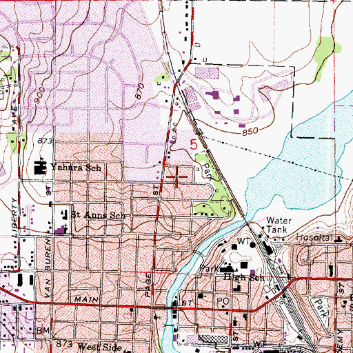 Topographic Map of City of Stoughton, WI