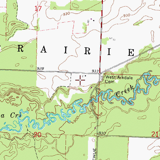 Topographic Map of Town of Strongs Prairie, WI