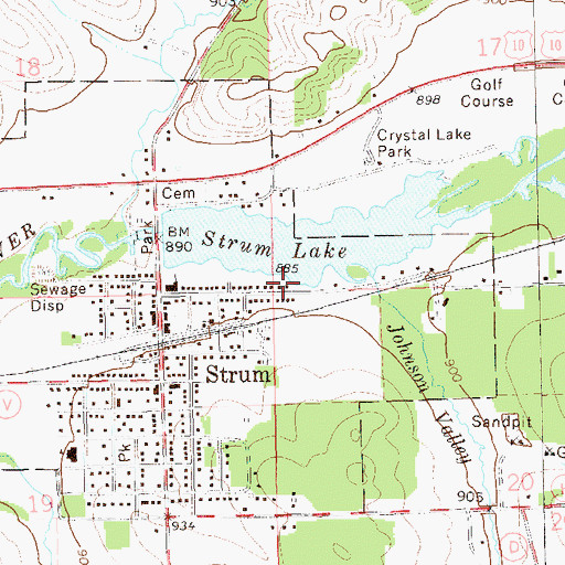 Topographic Map of Village of Strum, WI