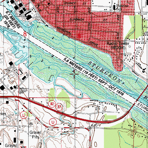 Topographic Map of City of Sturgeon Bay, WI