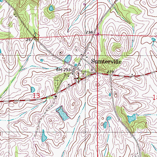 Topographic Map of Bethel Church, AL