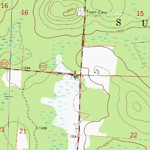 Topographic Map of Town of Summit, WI