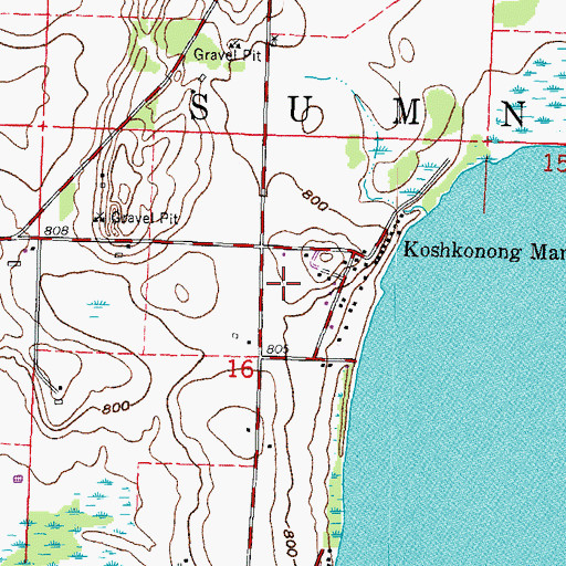 Topographic Map of Town of Sumner, WI
