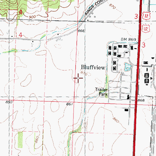Topographic Map of Town of Sumpter, WI