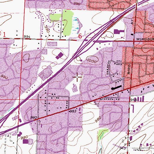Topographic Map of City of Sun Prairie, WI