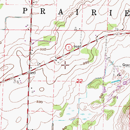 Topographic Map of Town of Sun Prairie, WI