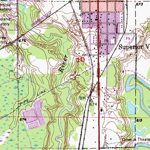 Topographic Map of Village of Superior, WI