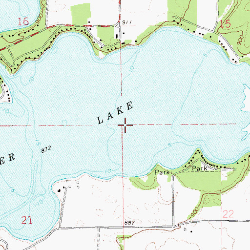 Topographic Map of Town of Tainter, WI
