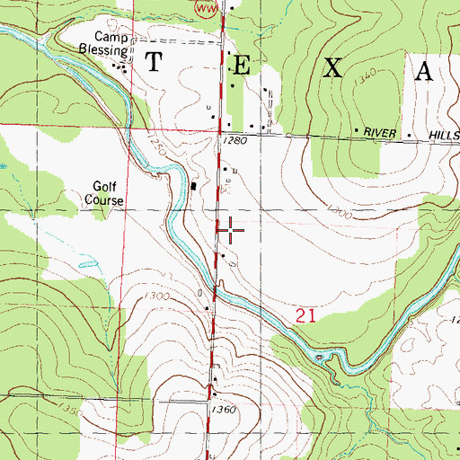 Topographic Map of Town of Texas, WI