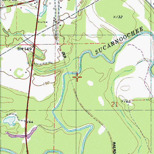 Topographic Map of Danner Cemetery, AL
