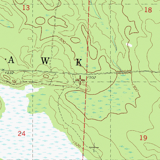 Topographic Map of Town of Tomahawk, WI