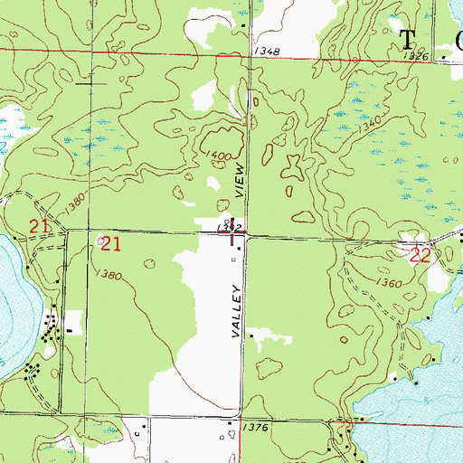 Topographic Map of Town of Townsend, WI