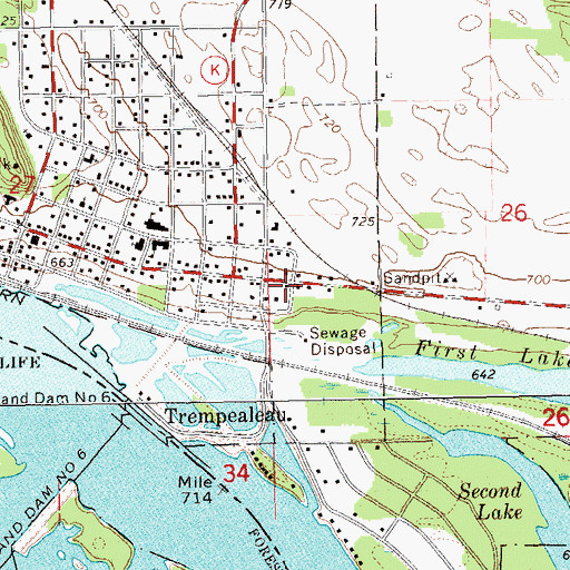 Topographic Map of Village of Trempealeau, WI
