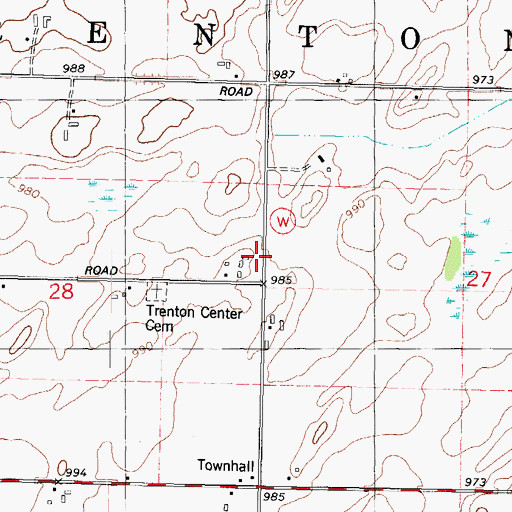 Topographic Map of Town of Trenton, WI