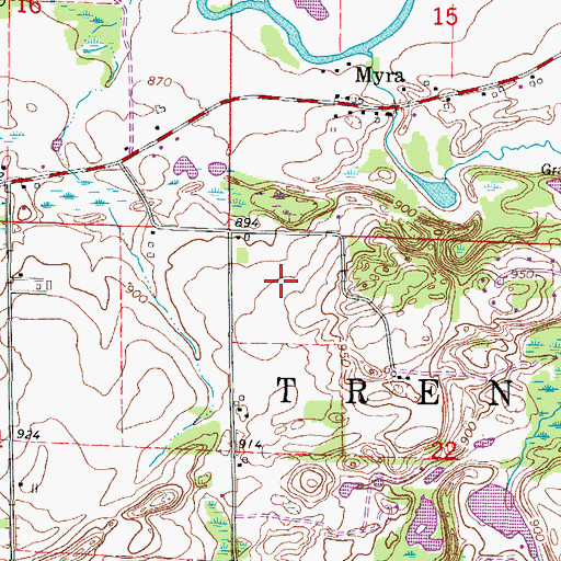 Topographic Map of Town of Trenton, WI