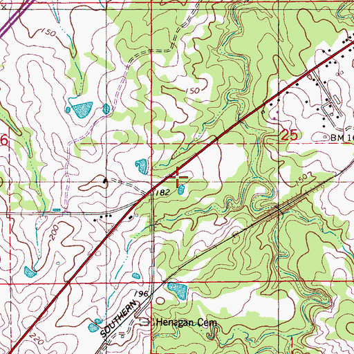 Topographic Map of Harris Cemetery, AL