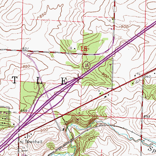 Topographic Map of Town of Turtle, WI