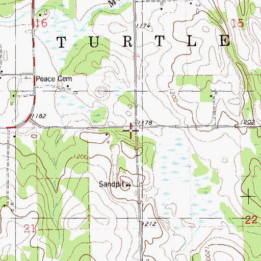 Topographic Map of Town of Turtle Lake, WI