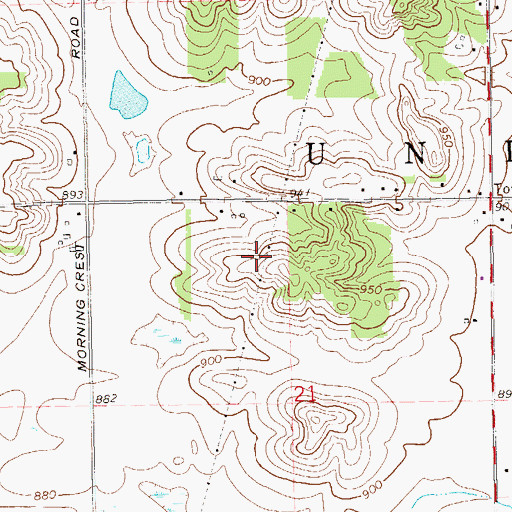 Topographic Map of Town of Union, WI