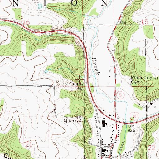 Topographic Map of Town of Union, WI