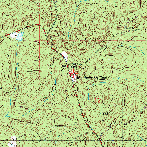 Topographic Map of Millville Cemetery, AL