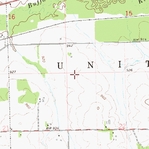 Topographic Map of Town of Unity, WI