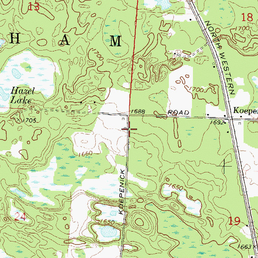 Topographic Map of Town of Upham, WI