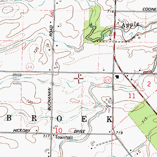 Topographic Map of Town of Vandenbroek, WI