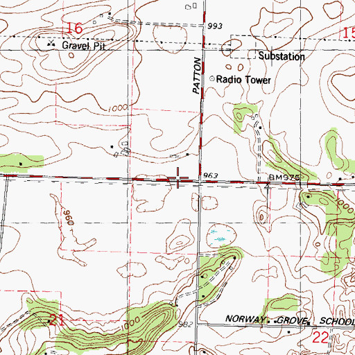 Topographic Map of Town of Vienna, WI