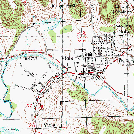Topographic Map of Village of Viola, WI