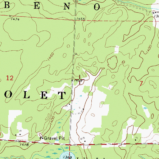 Topographic Map of Town of Wabeno, WI