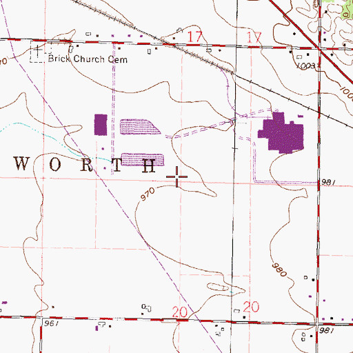 Topographic Map of Town of Walworth, WI
