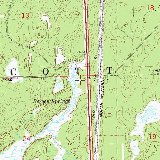 Topographic Map of Town of Wascott, WI