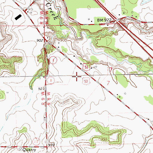 Topographic Map of Town of Washington, WI
