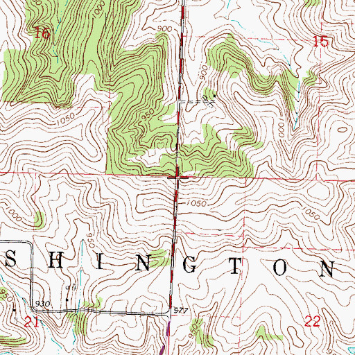 Topographic Map of Town of Washington, WI
