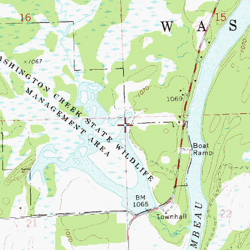 Topographic Map of Town of Washington, WI