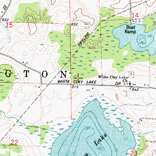Topographic Map of Town of Washington, WI