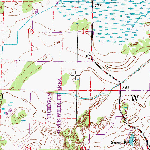 Topographic Map of Town of Waterford, WI