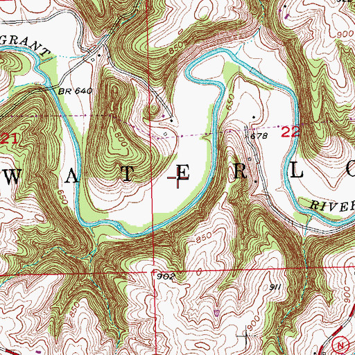 Topographic Map of Town of Waterloo, WI