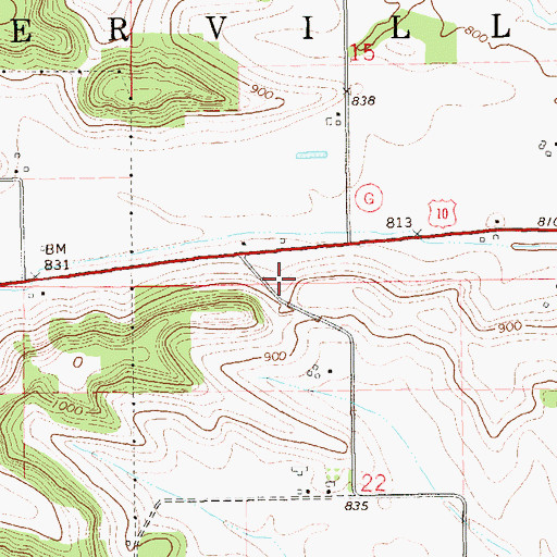 Topographic Map of Town of Waterville, WI