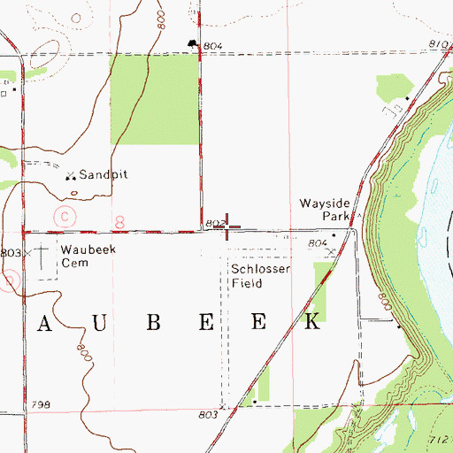 Topographic Map of Town of Waubeek, WI