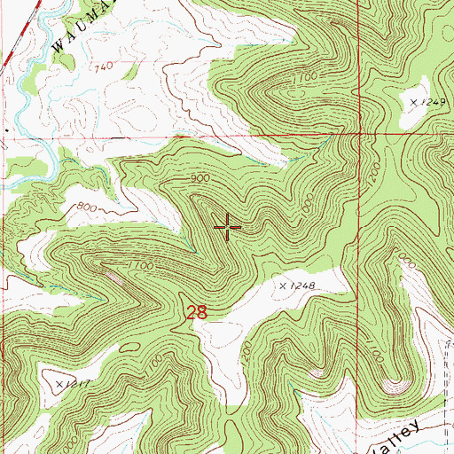 Topographic Map of Town of Waumandee, WI