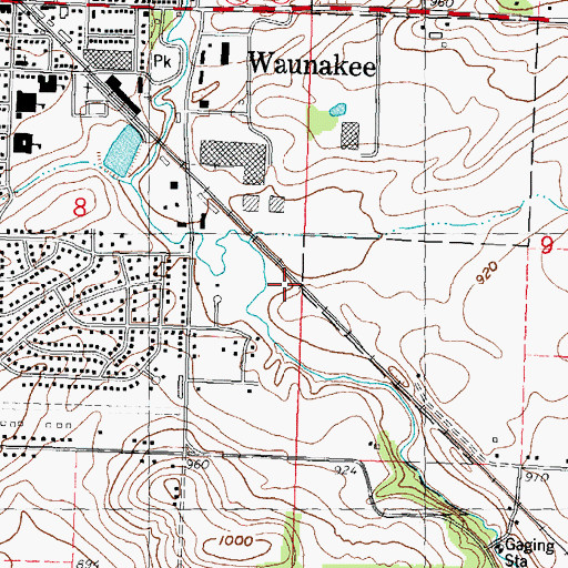 Topographic Map of Village of Waunakee, WI